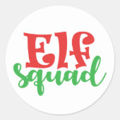 Sticker Rond Mots de l'escouade de Noël festif (Devant)