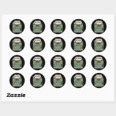 Sticker Rond Mots de machine vintage Retro Design (Feuille)