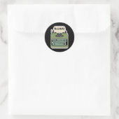 Sticker Rond Mots de machine vintage Retro Design (Sac)