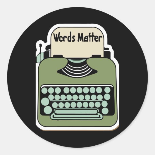Sticker Rond Mots de machine vintage Retro Design (Devant)