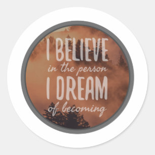 Sticker Rond mots d'inspiration matinale pour amour de soi