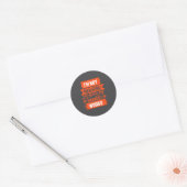 Sticker Rond Mots drôles de sport Orange Gym (Enveloppe)