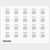Sticker Rond mots latins (Feuille)