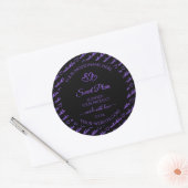 Sticker Rond Mots noirs et violets Cloud Produit Coeurs Étiquet (Enveloppe)