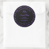 Sticker Rond Mots noirs et violets Cloud Produit Coeurs Étiquet (Sac)