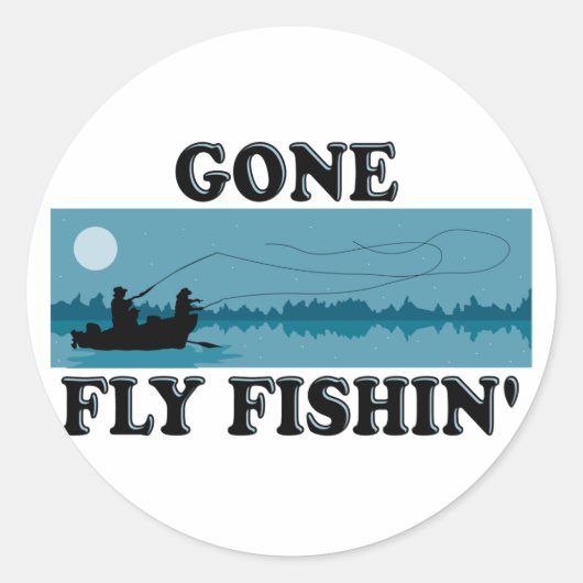 Sticker Rond Mouche allée Fishin (Devant)