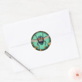Sticker Rond Mouche de dessin animé amusante avec une esthétiqu (Enveloppe)