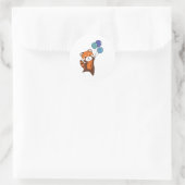 Sticker Rond Mouches Rouges Panda Ballons mignons Animaux Pour  (Sac)