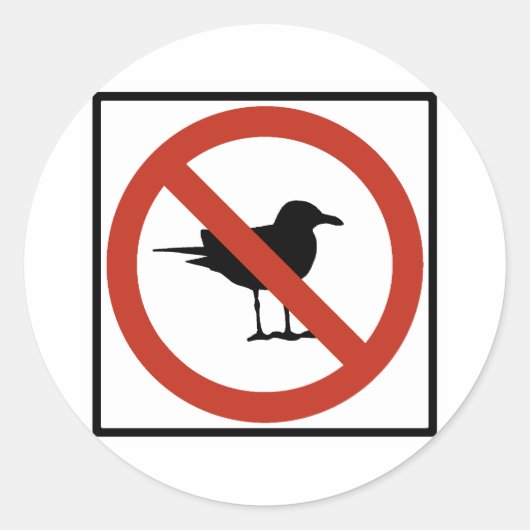 Sticker Rond Mouettes interdites (Devant)