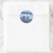 Sticker Rond Mouettes s'embrasser sur la plage Photo (Sac)