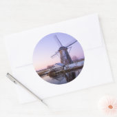 Sticker Rond Moulin à vent au lever du soleil hollandais autoco (Enveloppe)
