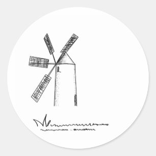 Sticker Rond moulin sur arrière - plan blanc