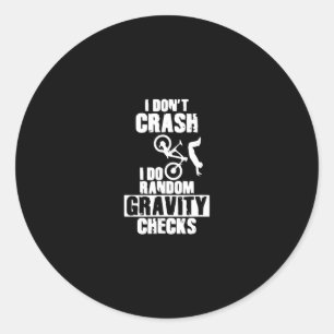 Sticker Rond mountain bike amusant mtb crash chèques gravité