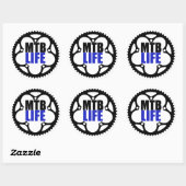 Sticker Rond Mountain Bike Life (Feuille)