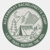 Sticker Rond Mountain Camping Week-end Bachelorette (Devant)