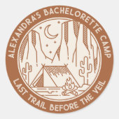 Sticker Rond Mountain Camping Week-end Bachelorette (Devant)