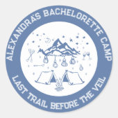 Sticker Rond Mountain Camping Week-end Bachelorette Classic (Devant)