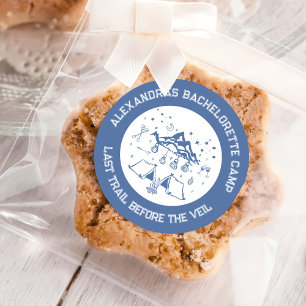 Sticker Rond Mountain Camping Week-end Bachelorette Classic