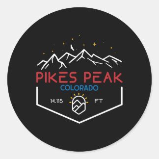 Sticker Rond Mountain Colorado Pikes Peak 4115 Pikes
