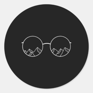 Sticker Rond Mountain Travel Sungles Sommet Terre Mère