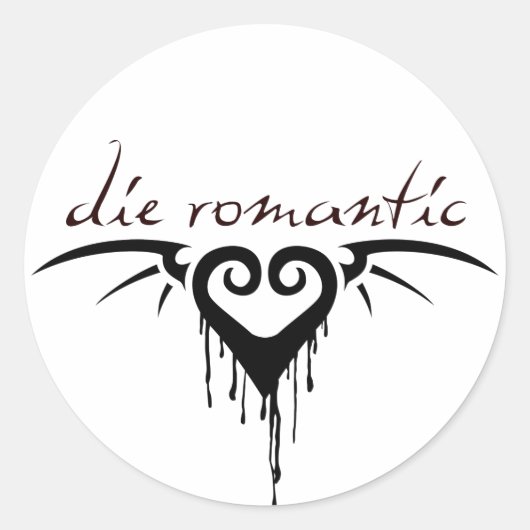 Sticker Rond mourir romantique (Devant)