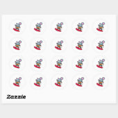 Sticker Rond Mouse as Snowboarder (Feuille)