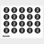 Sticker Rond Mouse tache Funny Mouse Pun Dark BG (Feuille)