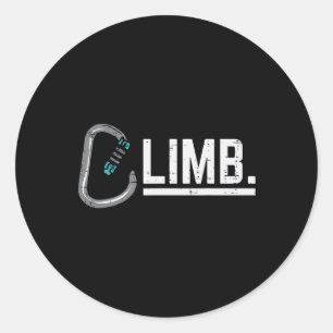 Sticker Rond mousqueton d'escalade grimpeur roche montagne grim