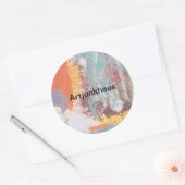 Sticker Rond Mousse d'océan peinture Abstraite Hankamer Artjunk (Enveloppe)