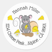 Sticker Rond Mousseuse grise fromage blanc enveloppes phoques (Devant)