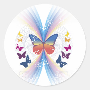 Sticker Rond mousseux.papillon