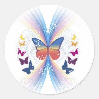 Sticker Rond mousseux.papillon