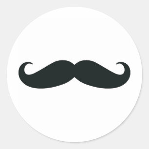 Sticker rond - Moustache