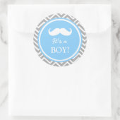 Sticker Rond Moustache chevron bébé douche (Sac)