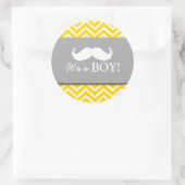 Sticker Rond Moustache chevron bébé douche (Sac)