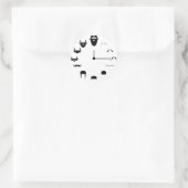 Sticker Rond Moustache Clockface (Sac)