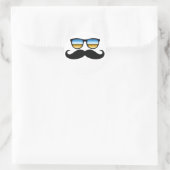 Sticker Rond Moustache cool sous Shades (Sac)