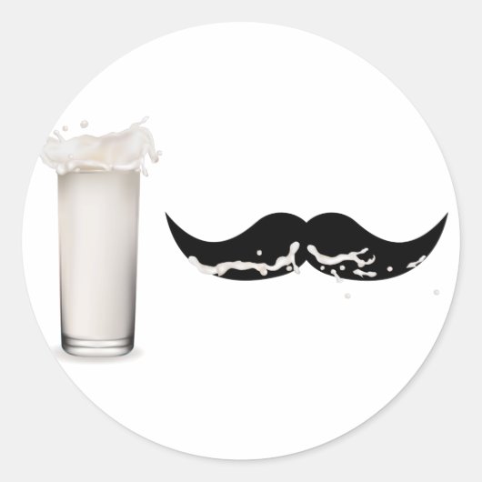 Sticker Rond Moustache de lait (Devant)