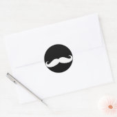 Sticker Rond Moustache en noir ou blanc (Enveloppe)