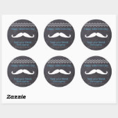 Sticker Rond Moustache Heureuse Sainte-Valentin bleue (Feuille)