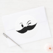 Sticker Rond Moustache Kinky (Enveloppe)