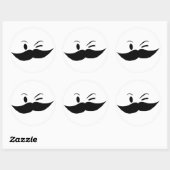 Sticker Rond Moustache Kinky (Feuille)