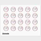 Sticker Rond Moustache & Lèvres M. & Mme Peach Chevron Mariage (Feuille)