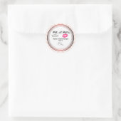 Sticker Rond Moustache & Lèvres M. & Mme Peach Chevron Mariage (Sac)