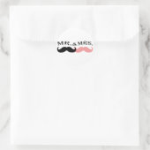 Sticker Rond Moustache noire et rose vintage (Sac)