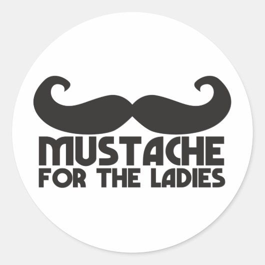 Sticker Rond Moustache pour les dames (Devant)
