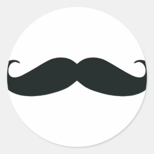 Sticker Rond Moustache Stache
