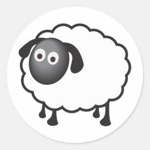 Sticker Rond Mouton blanc