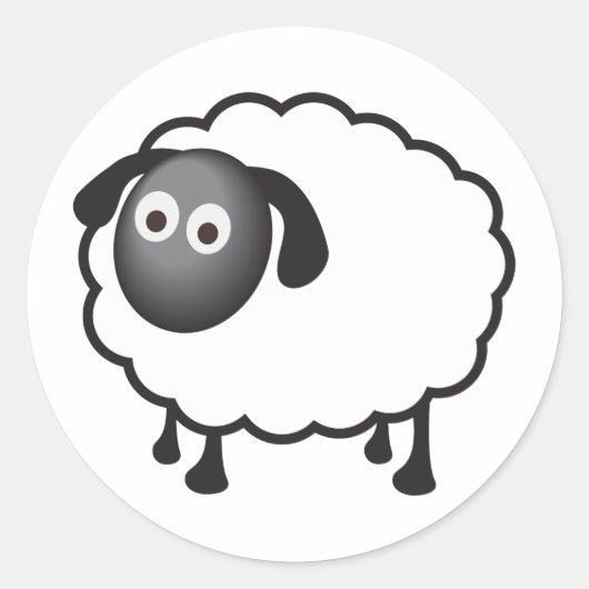 Sticker Rond Mouton blanc (Devant)