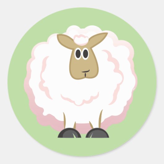 Sticker Rond Mouton blanc souple (Devant)